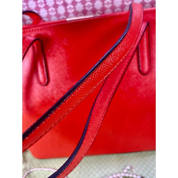 Aldo Tote, orange crossgrain leather, 14383, like NEW without tags, elegant - Picture 11 of 13